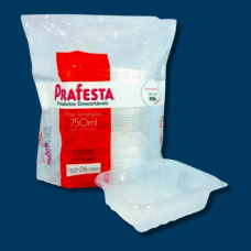 Pote Retangular 750ML com Tampa PraFesta